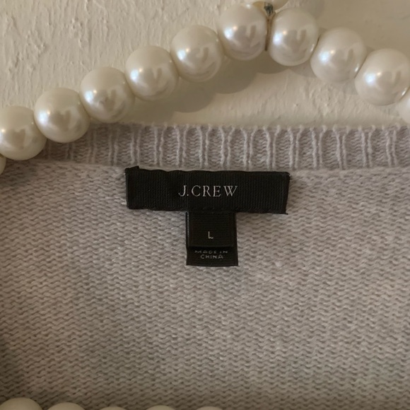 J. Crew Fair Isle jeweled crew neck wool sweater- size large - Picture 3 of 7